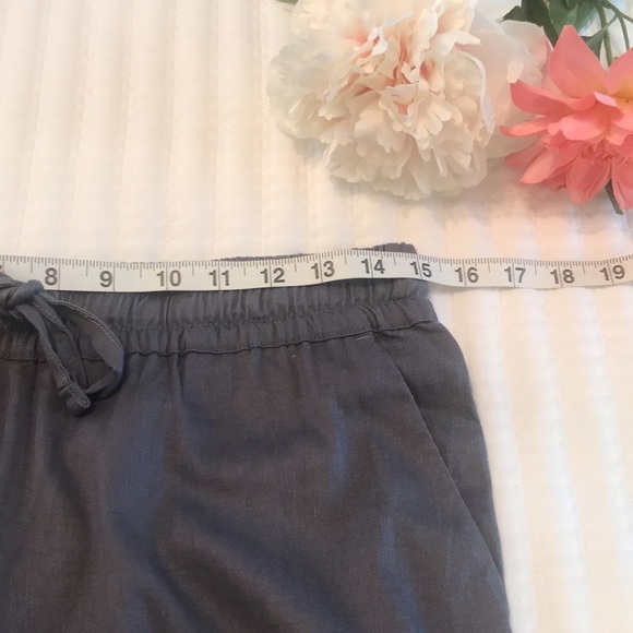 NWT 32 Degrees Cool Dark Grey Linen Blend Drawstring Stretch Woven Pants Size S - Picture 12 of 16